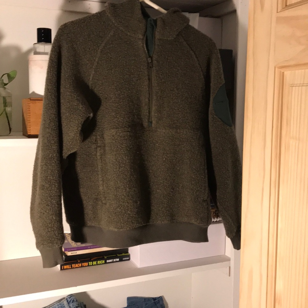 Outdoor voices mega fleece hoodie green small